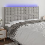 Casa si Gradina - Mobilier - Paturi si accesorii - Accesorii paturi - Tablie de pat cu LED, gri deschis, 180x5x118/128 cm, textil - Infinity.ro
