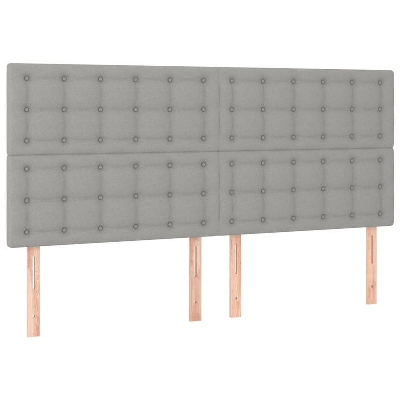 Casa si Gradina - Mobilier - Paturi si accesorii - Accesorii paturi - Tablie de pat cu LED, gri deschis, 180x5x118/128 cm, textil - Infinity.ro