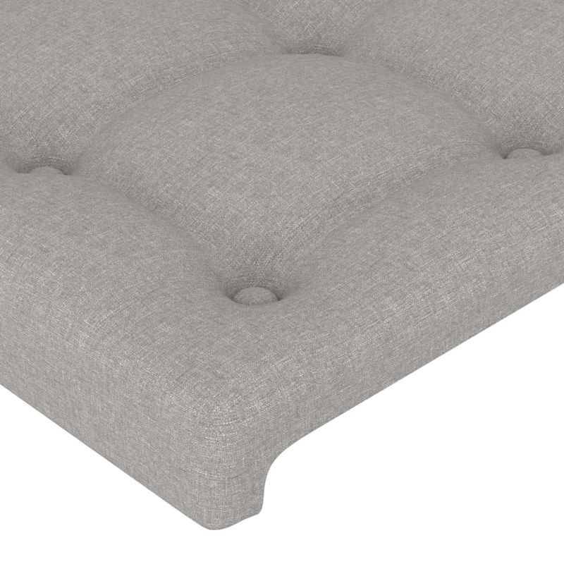 Casa si Gradina - Mobilier - Paturi si accesorii - Accesorii paturi - Tablie de pat cu LED, gri deschis, 180x5x118/128 cm, textil - Infinity.ro
