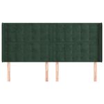 Casa si Gradina - Mobilier - Paturi si accesorii - Accesorii paturi - Tablie pat cu aripioare verde inchis 183x16x118/128 cm catifea - Infinity.ro