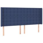 Casa si Gradina - Mobilier - Paturi si accesorii - Accesorii paturi - Tablie de pat cu LED, albastru, 183x16x118/128 cm, textil - Infinity.ro