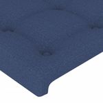 Casa si Gradina - Mobilier - Paturi si accesorii - Accesorii paturi - Tablie de pat cu LED, albastru, 183x16x118/128 cm, textil - Infinity.ro