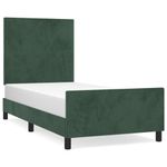 Casa si Gradina - Mobilier - Paturi si accesorii - Paturi - Cadru de pat cu tablie, verde inchis, 90x200 cm, catifea - Infinity.ro