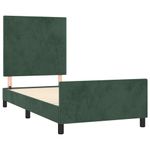Casa si Gradina - Mobilier - Paturi si accesorii - Paturi - Cadru de pat cu tablie, verde inchis, 90x200 cm, catifea - Infinity.ro
