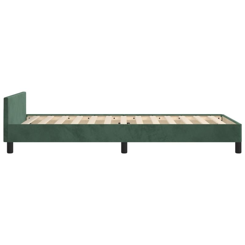 Casa si Gradina - Mobilier - Paturi si accesorii - Paturi - Cadru de pat cu tablie, verde inchis, 90x200 cm, catifea - Infinity.ro