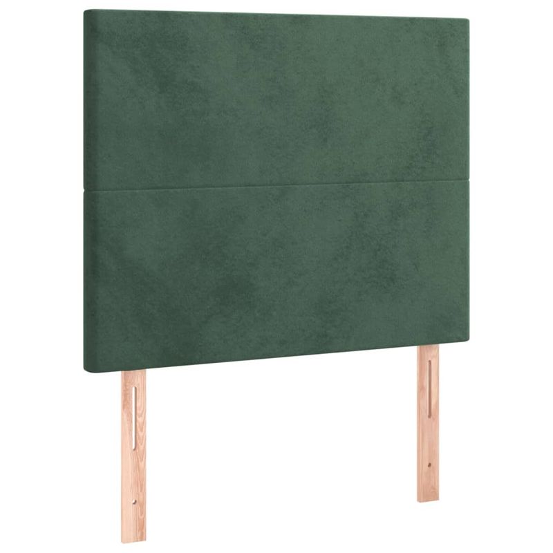 Casa si Gradina - Mobilier - Paturi si accesorii - Paturi - Cadru de pat cu tablie, verde inchis, 90x200 cm, catifea - Infinity.ro