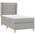 Casa si Gradina - Mobilier - Paturi si accesorii - Paturi - Pat box spring cu saltea, gri deschis, 90x200 cm, textil - Infinity.ro
