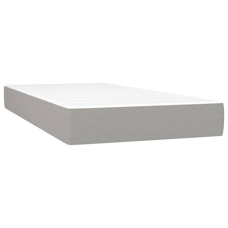 Casa si Gradina - Mobilier - Paturi si accesorii - Paturi - Pat box spring cu saltea, gri deschis, 90x200 cm, textil - Infinity.ro