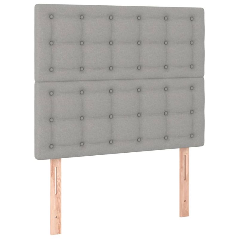 Casa si Gradina - Mobilier - Paturi si accesorii - Paturi - Pat box spring cu saltea, gri deschis, 90x200 cm, textil - Infinity.ro
