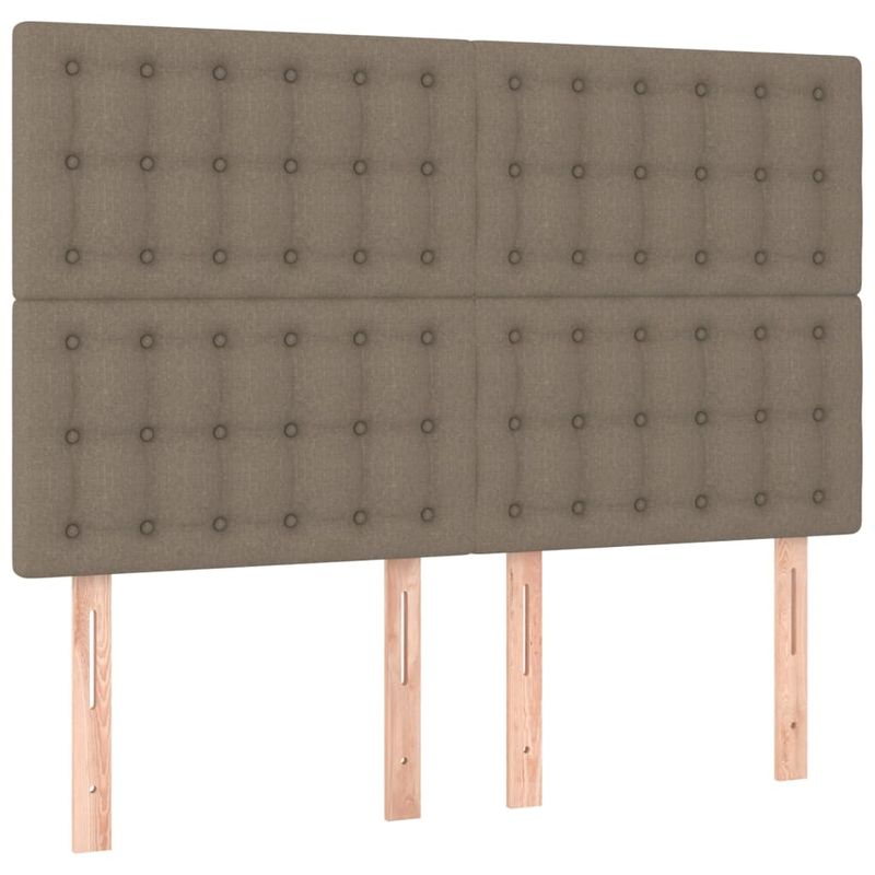 Casa si Gradina - Mobilier - Paturi si accesorii - Paturi - Pat box spring cu saltea, gri taupe, 140x200 cm, textil - Infinity.ro