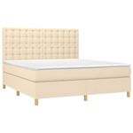 Casa si Gradina - Mobilier - Paturi si accesorii - Paturi - Pat continental cu saltea, crem, 180x200 cm, textil - Infinity.ro