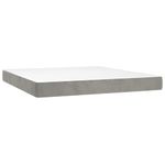 Casa si Gradina - Mobilier - Paturi si accesorii - Paturi - Pat box spring cu saltea, gri deschis, 180x200 cm, catifea - Infinity.ro