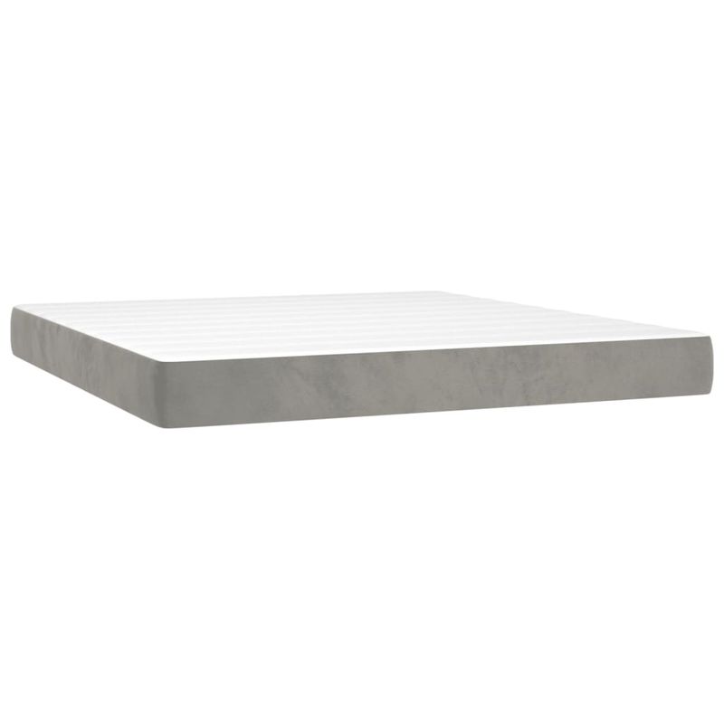 Casa si Gradina - Mobilier - Paturi si accesorii - Paturi - Pat box spring cu saltea, gri deschis, 180x200 cm, catifea - Infinity.ro