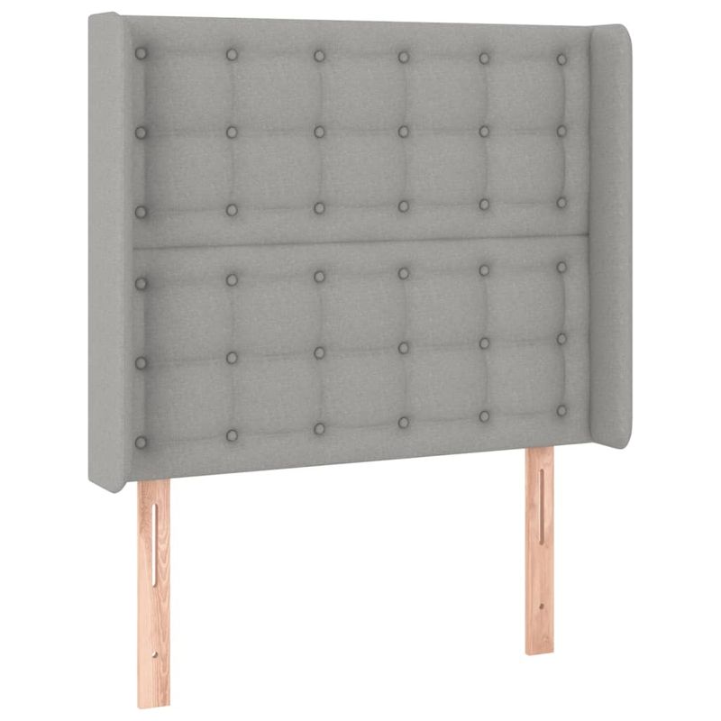 Casa si Gradina - Mobilier - Paturi si accesorii - Paturi - Pat cu arcuri, saltea si LED, gri deschis, 90x200 cm, textil - Infinity.ro