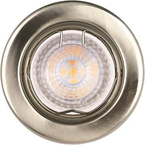 PERFECTLINE -Kit de 3 spoturi incastrate - Rotunde Ajustabile - Metal Alb - Include Bec Led GU10 4,6W 345Lm 2700K