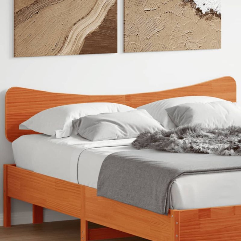 Casa si Gradina - Mobilier - Paturi si accesorii - Accesorii paturi - Tablie de pat, maro ceruit, 140 cm, lemn masiv de pin - Infinity.ro