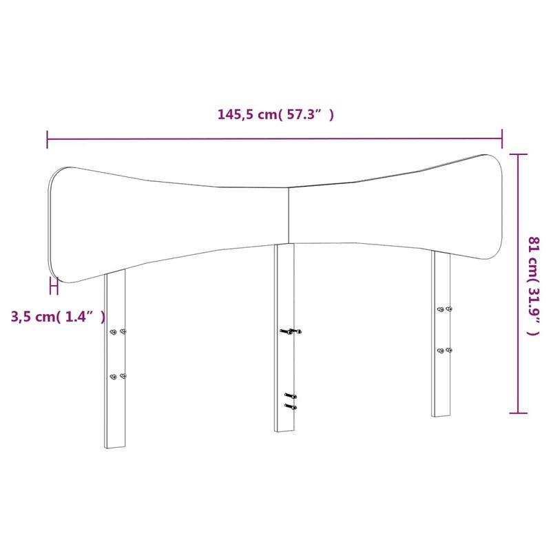 Casa si Gradina - Mobilier - Paturi si accesorii - Accesorii paturi - Tablie de pat, maro ceruit, 140 cm, lemn masiv de pin - Infinity.ro