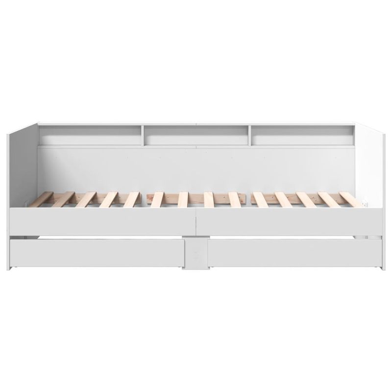 Casa si Gradina - Mobilier - Paturi si accesorii - Paturi - Cadru pat de zi cu sertare, alb, 100x200 cm, lemn prelucrat - Infinity.ro