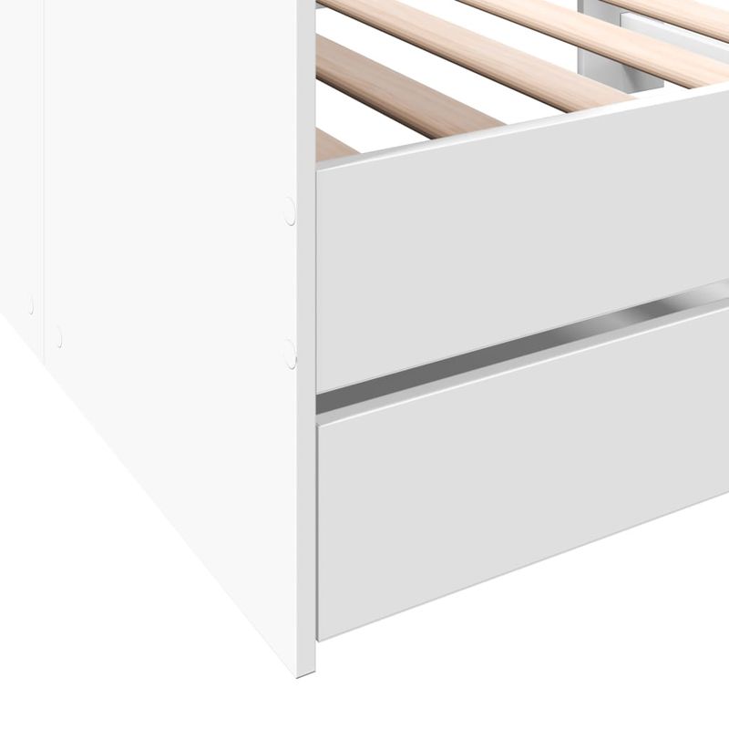 Casa si Gradina - Mobilier - Paturi si accesorii - Paturi - Cadru pat de zi cu sertare, alb, 100x200 cm, lemn prelucrat - Infinity.ro