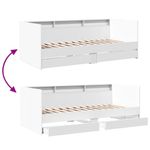 Casa si Gradina - Mobilier - Paturi si accesorii - Paturi - Cadru pat de zi cu sertare, alb, 100x200 cm, lemn prelucrat - Infinity.ro