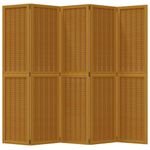 Casa si Gradina - Decoratiuni - Pereti despartitori si paravane - Paravan de camera cu 5 panouri, maro, lemn masiv paulownia - Infinity.ro