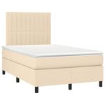 Casa si Gradina - Mobilier - Paturi si accesorii - Paturi - Pat cu arcuri, saltea si LED, crem, 120x190 cm, textil - Infinity.ro
