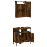 Casa si Gradina - Mobilier - Seturi de mobilier - Seturi baie - Set mobilier de baie, 2 piese, stejar fumuriu, lemn prelucrat - Infinity.ro
