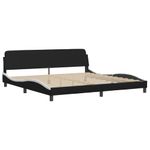 Casa si Gradina - Mobilier - Paturi si accesorii - Paturi - Pat cu saltea, negru si alb, 200x200 cm, piele ecologica - Infinity.ro