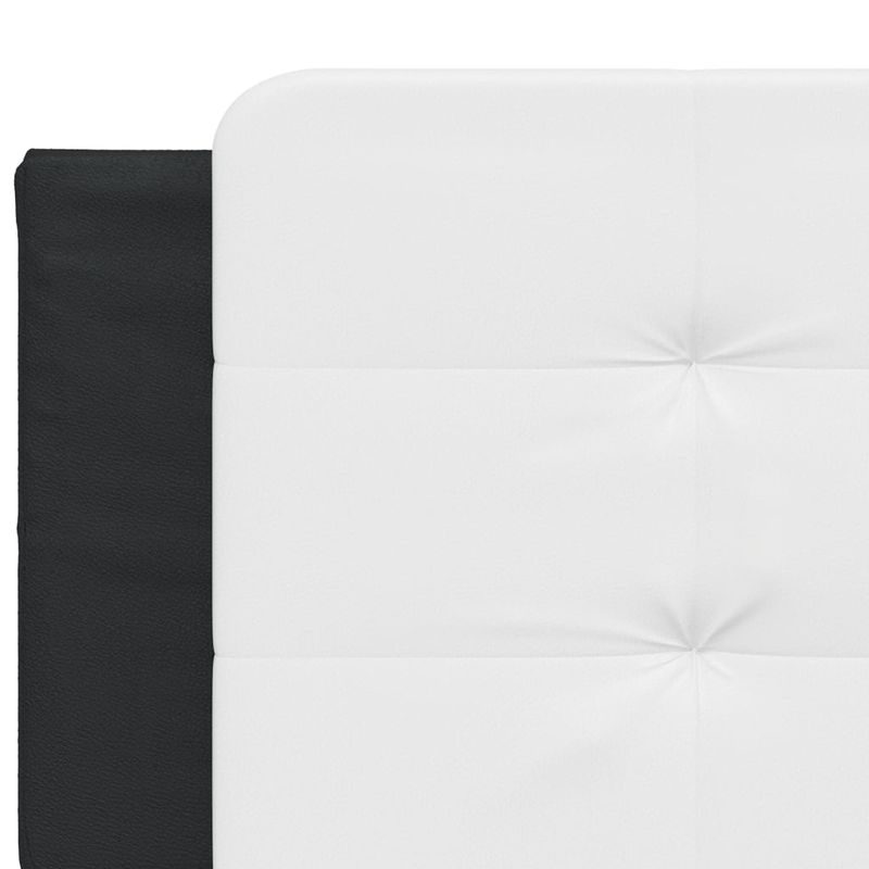 Casa si Gradina - Mobilier - Paturi si accesorii - Paturi - Pat cu saltea, negru si alb, 200x200 cm, piele ecologica - Infinity.ro