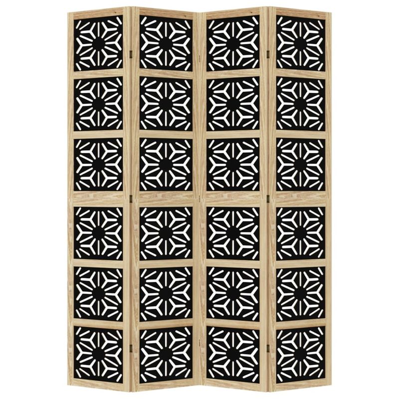 Casa si Gradina - Decoratiuni - Pereti despartitori si paravane - Paravan de camera, 4 panouri, maro/negru, lemn masiv paulownia, mărime 40x200 cm - Infinity.ro