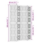 Casa si Gradina - Decoratiuni - Pereti despartitori si paravane - Paravan de camera, 4 panouri, maro/negru, lemn masiv paulownia, mărime 40x200 cm - Infinity.ro