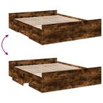 Casa si Gradina - Mobilier - Paturi si accesorii - Paturi - Cadru pat cu sertare stejar fumuriu 150x200 cm lemn prelucrat - Infinity.ro