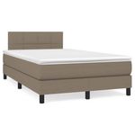 Casa si Gradina - Mobilier - Paturi si accesorii - Paturi - Pat box spring cu saltea, taupe, 120x190 cm material textil - Infinity.ro