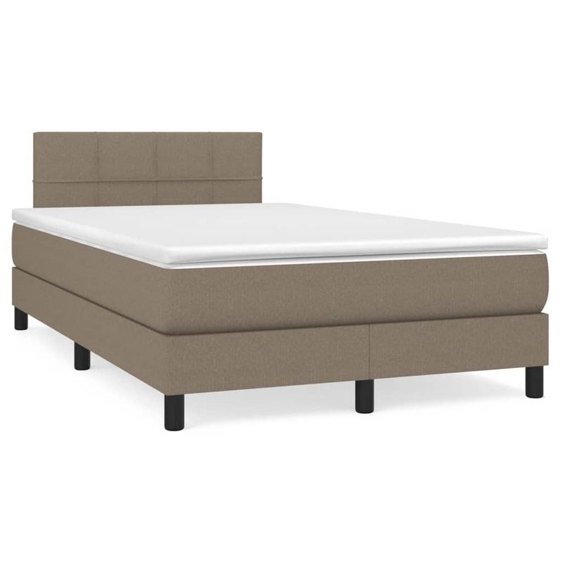 Casa si Gradina - Mobilier - Paturi si accesorii - Paturi - Pat box spring cu saltea, taupe, 120x190 cm material textil - Infinity.ro