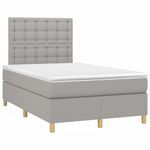 Casa si Gradina - Mobilier - Paturi si accesorii - Paturi - Pat box spring cu saltea, gri deschis, 120x190 cm, textil - Infinity.ro