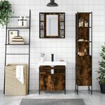 Casa si Gradina - Mobilier - Seturi de mobilier - Seturi baie - Set dulapuri de baie, 3 piese, stejar afumat, lemn prelucrat - Infinity.ro