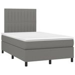 Casa si Gradina - Mobilier - Paturi si accesorii - Paturi - Pat box spring cu saltea, gri inchis, 120x190 cm, textil - Infinity.ro