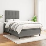 Casa si Gradina - Mobilier - Paturi si accesorii - Paturi - Pat box spring cu saltea, gri inchis, 120x190 cm, textil - Infinity.ro