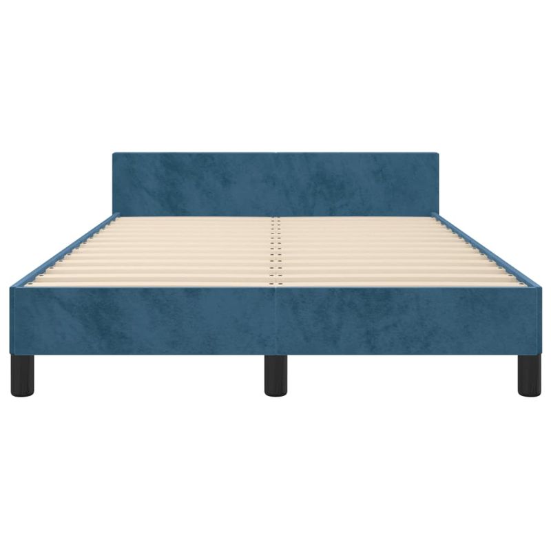 Casa si Gradina - Mobilier - Paturi si accesorii - Paturi - Cadru de pat cu tablie, albastru inchis, 120x190 cm, catifea - Infinity.ro