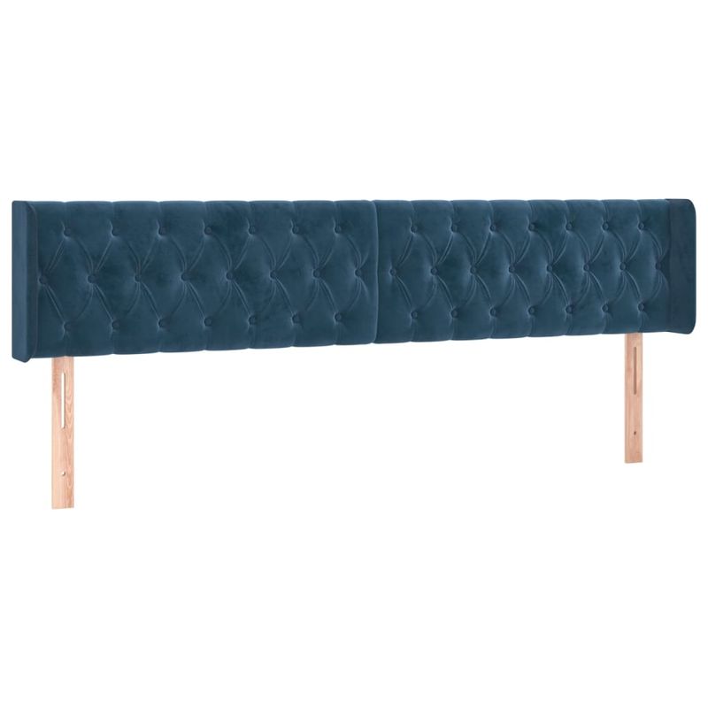 Casa si Gradina - Mobilier - Paturi si accesorii - Paturi - Cadru de pat cu tablie, albastru inchis, 120x190 cm, catifea - Infinity.ro