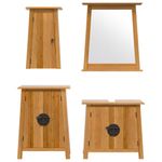 Casa si Gradina - Mobilier - Seturi de mobilier - Seturi baie - Set mobilier de baie, 4 piese, lemn masiv de pin, model dulap chiuvetă + dulap lateral + dulap de perete + oglindă - Infinity.ro