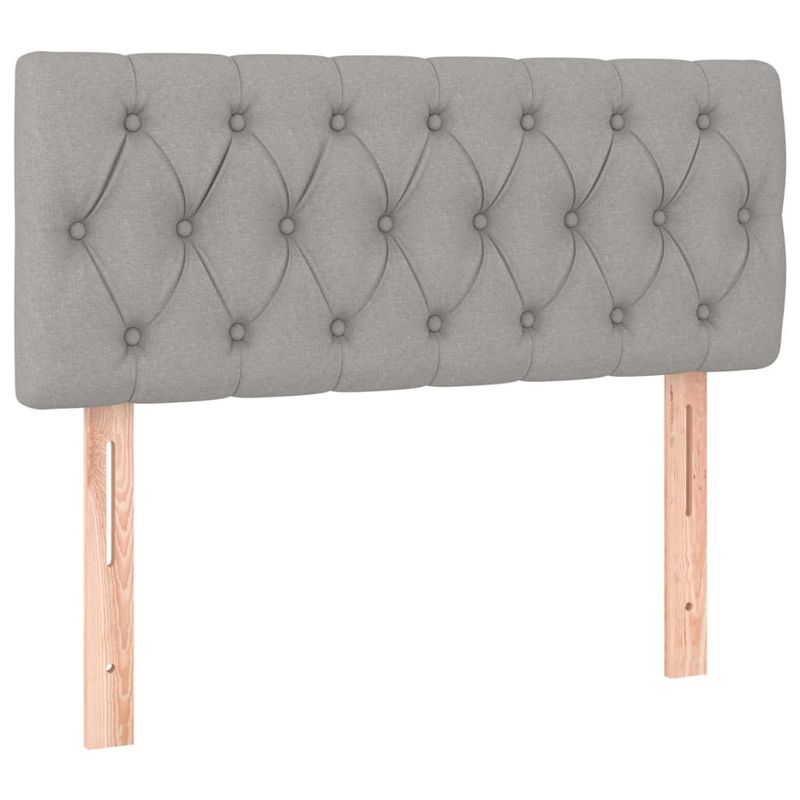 Casa si Gradina - Mobilier - Paturi si accesorii - Paturi - Pat cu arcuri, saltea si LED, gri deschis, 120x190 cm, textil - Infinity.ro
