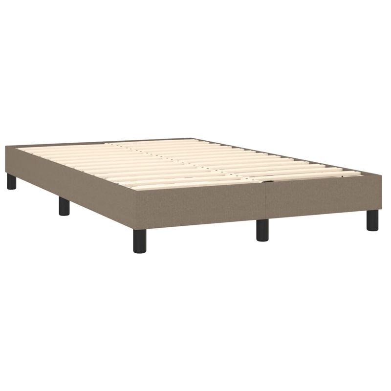 Casa si Gradina - Mobilier - Paturi si accesorii - Paturi - Pat cu arcuri, saltea si LED, gri taupe, 120x190 cm, textil - Infinity.ro