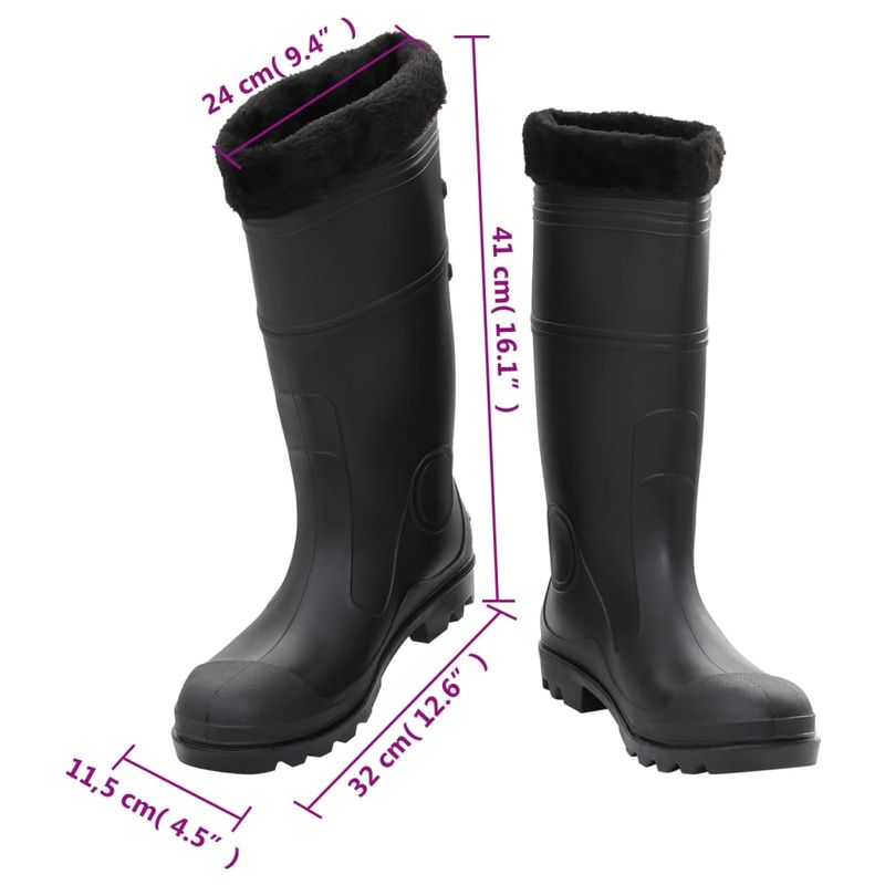 Sport si Outdoor - Echipament Sportiv - Incaltaminte sport - Ghete si bocanci - Cizme de ploaie cu sosete detasabile, negru, marime 46, PVC - Infinity.ro
