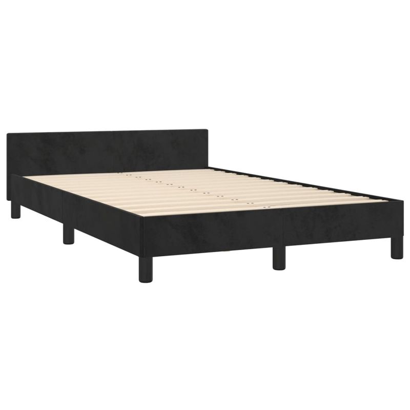 Casa si Gradina - Mobilier - Paturi si accesorii - Paturi - Cadru de pat cu tablie, negru, 120x190 cm, catifea - Infinity.ro
