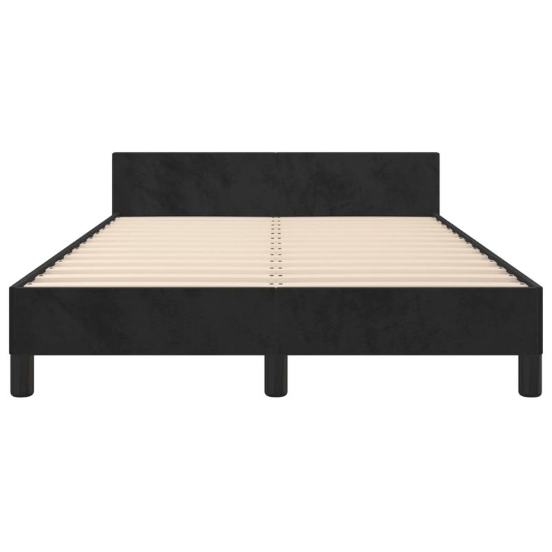 Casa si Gradina - Mobilier - Paturi si accesorii - Paturi - Cadru de pat cu tablie, negru, 120x190 cm, catifea - Infinity.ro