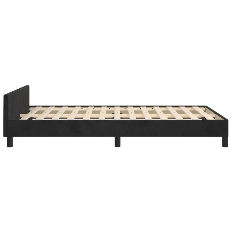 Casa si Gradina - Mobilier - Paturi si accesorii - Paturi - Cadru de pat cu tablie, negru, 120x190 cm, catifea - Infinity.ro