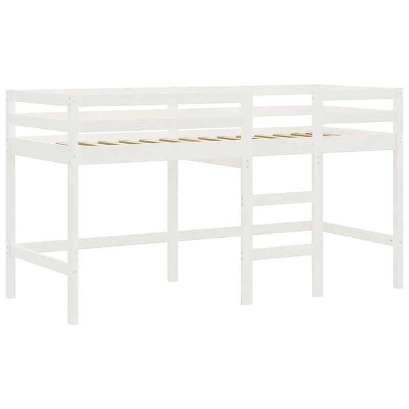 Casa si Gradina - Mobilier - Paturi si accesorii - Paturi - Pat etajat de copii cu perdele, roz, 90x190 cm, lemn masiv pin - Infinity.ro