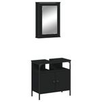 Casa si Gradina - Mobilier - Seturi de mobilier - Seturi baie - Set mobilier de baie, 2 piese, negru, lemn compozit - Infinity.ro