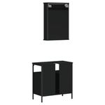 Casa si Gradina - Mobilier - Seturi de mobilier - Seturi baie - Set mobilier de baie, 2 piese, negru, lemn compozit - Infinity.ro